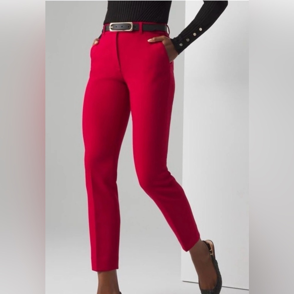 White House Black Market Elle Slim Ankle Red Size 2 NWT